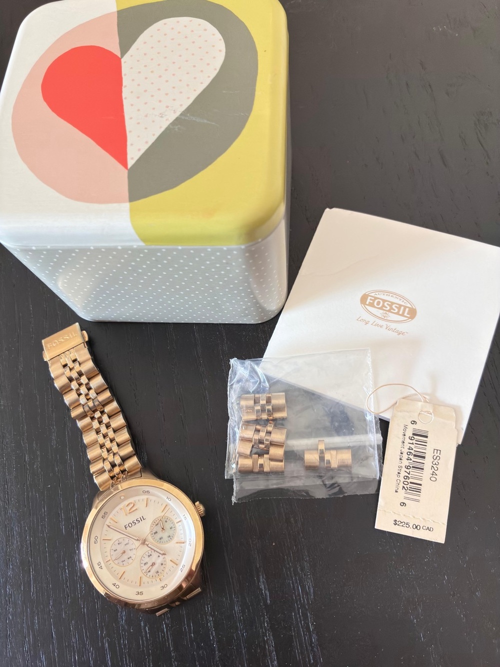 Fossil Gold Stainless Steel Chronograph Bracelet Watch